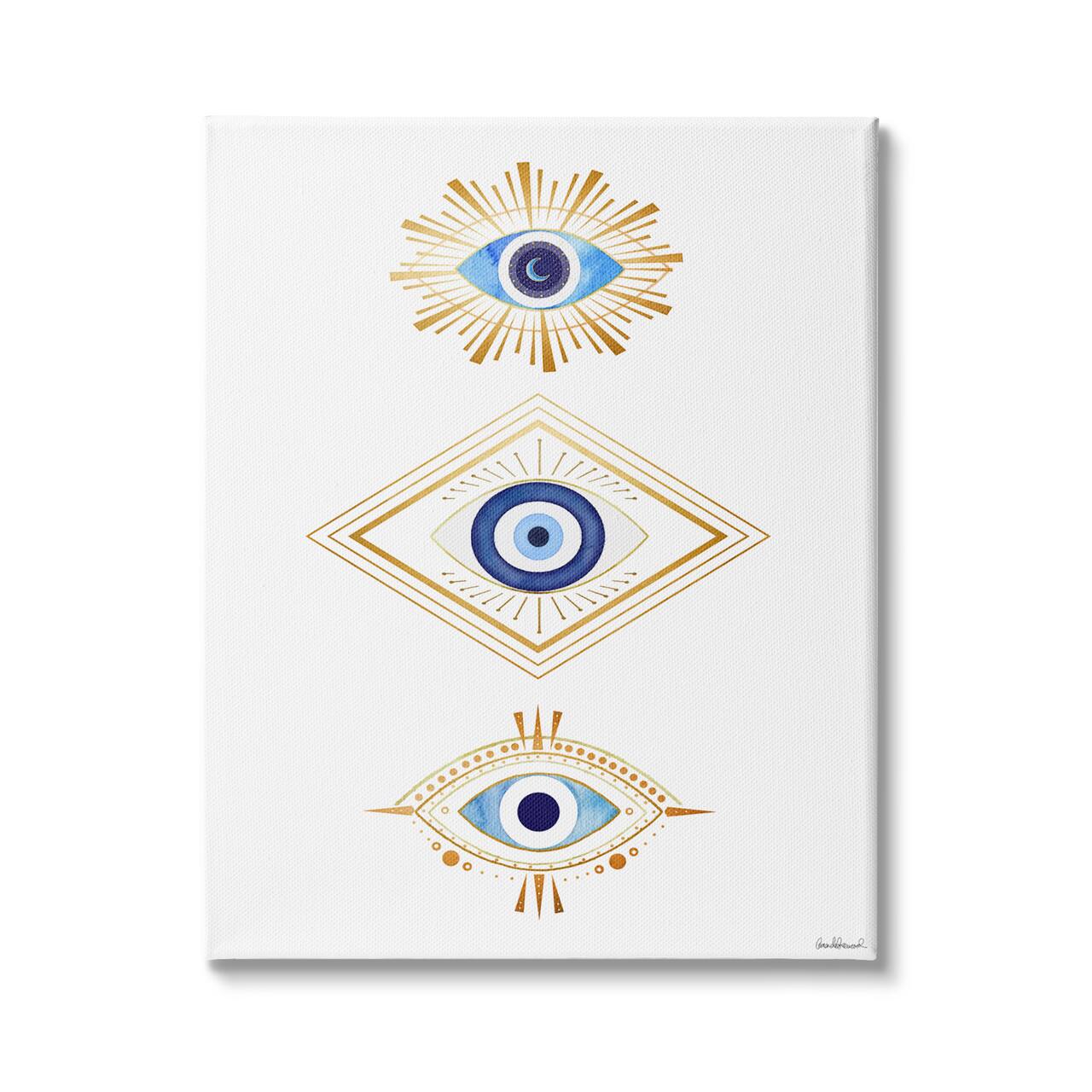 Stupell Industries Eye Of Providence Abstract Deco Arrangement Vivid Blue Canvas Wall Art